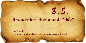 Brabander Seherezádé névjegykártya